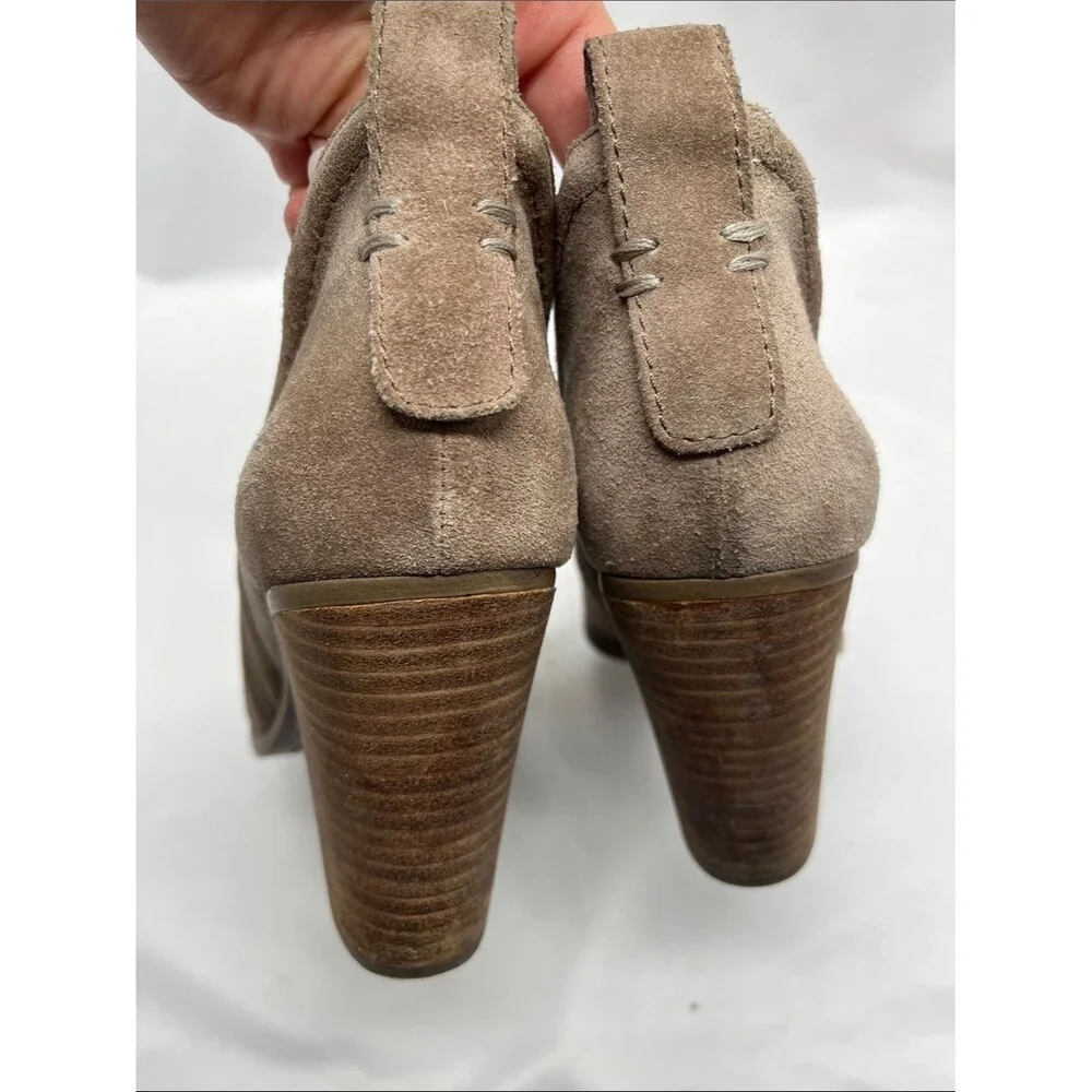 Vince Camuto Francia Taupe Suede Ankle Booties